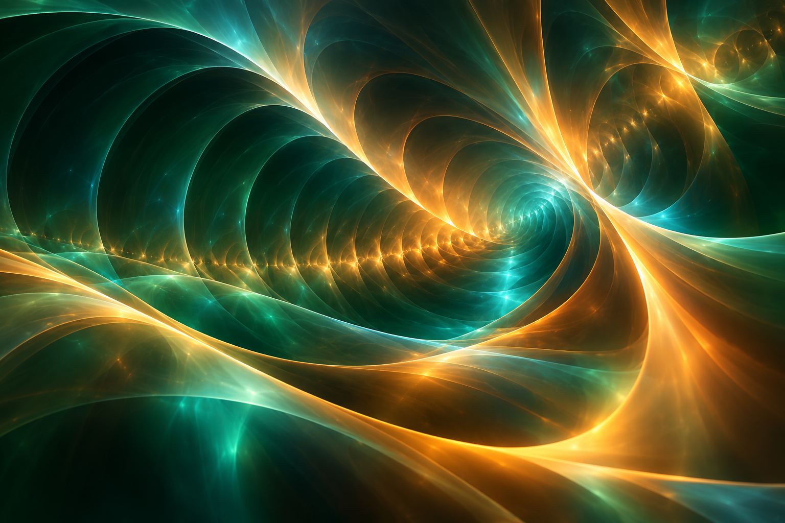 Blue Fractal Light, Ember jade gradient