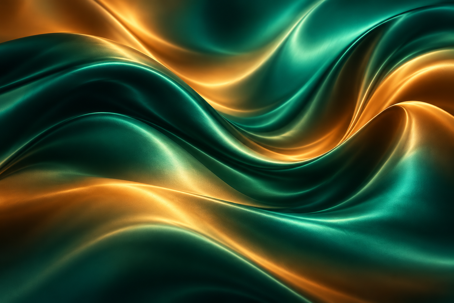 Monochrome Satin Wave, Ember jade gradient